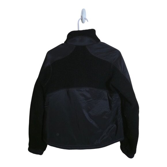 Lululemon Jacket Women 2 Black Go Crazy Fleece Panel Athleisure Gorpcore - Picture 2 of 6